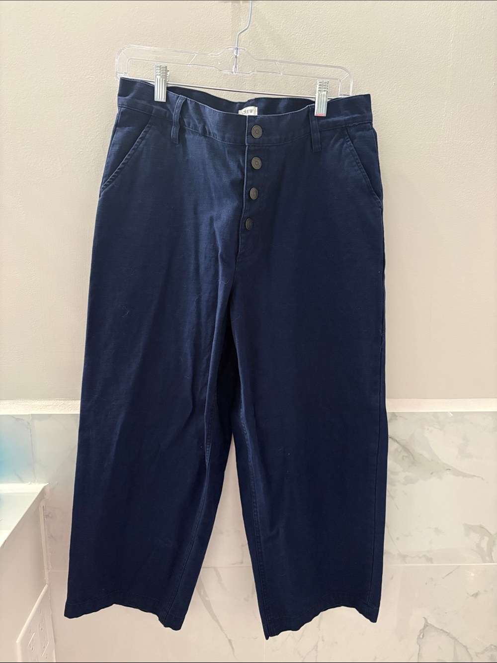 J. Crew Navy Button-Fly Chino Pants